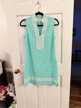 Sail to Sable Mint Green Dress with White Trim